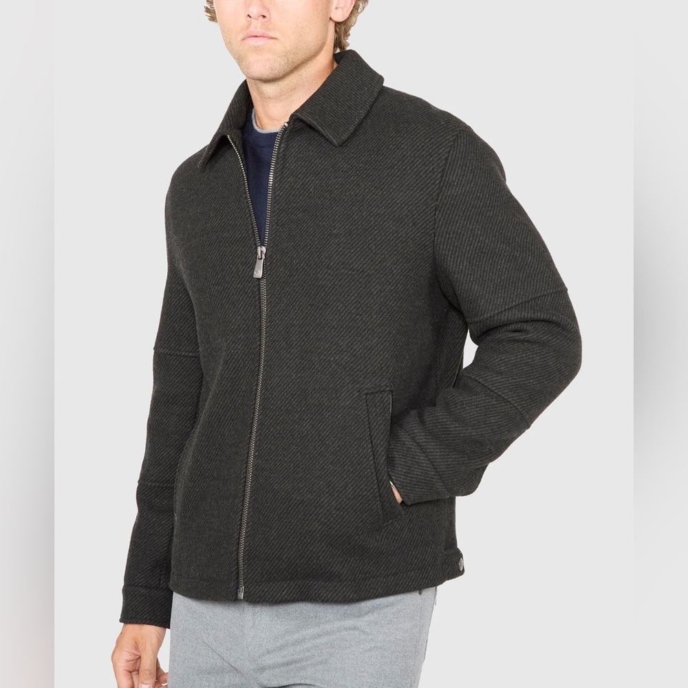 Hart Schaffner Marx Charcoal Zip-Up Jacket